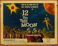 w038 12 TO THE MOON movie title lobby card '60 Tom Conway, Tony Dexter