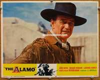 w381 ALAMO movie lobby card #1 R67 best John Wayne close up!