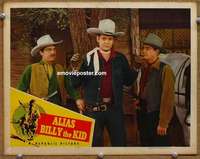 w383 ALIAS BILLY THE KID movie lobby card '46 Sunset Carson caught!