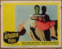 w387 ALLIGATOR PEOPLE movie lobby card #7 '59 great monster image!