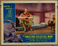 w388 AMAZING COLOSSAL MAN movie lobby card #3 '57 room too small!