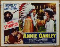 w400 ANNIE OAKLEY movie lobby card #5 R52 Barbara Stanwyck, Foster