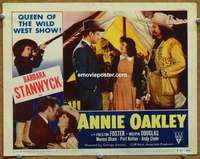 w401 ANNIE OAKLEY movie lobby card #6 R52 Barbara Stanwyck, Foster