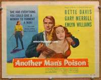 w054 ANOTHER MAN'S POISON movie title lobby card '52 Bette Davis, Merrill