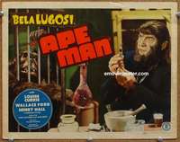 w405 APE MAN movie lobby card '43 Bela Lugosi with hypodermic needle!