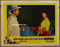 w427 BANDIDO movie lobby card #8 '56 Robert Mitchum, Ursula Thiess