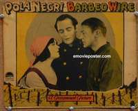 w434 BARBED WIRE movie lobby card '27 Pola Negri, WWII romance!
