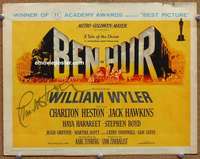 w070 BEN HUR signed movie title lobby card '60 Charlton Heston