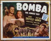 w085 BOMBA THE JUNGLE BOY movie title lobby card '49 Johnny Sheffield