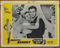 w479 BRIDE IS MUCH TOO BEAUTIFUL movie lobby card '56 Brigitte Bardot