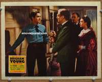 w483 BRIGHAM YOUNG movie lobby card '40 Tyrone Power, Darnell