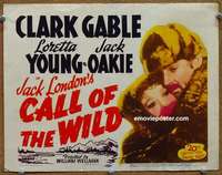 w092 CALL OF THE WILD movie title lobby card R53 Gable, Loretta Young