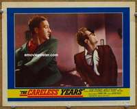 w499 CARELESS YEARS movie lobby card #5 '57 Dean Stockwell is slapped!