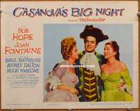 w501 CASANOVA'S BIG NIGHT movie lobby card #2 '54 Bob Hope, Fontaine