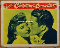 w515 CHRISTMAS IN CONNECTICUT movie lobby card '45 Barbara Stanwyck
