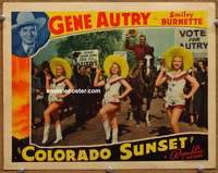 w532 COLORADO SUNSET movie lobby card '39 Gene Autry campaigning!