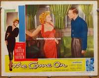 w537 COME ON movie lobby card '56 very sexy bad girl Anne Baxter!