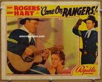 w539 COME ON RANGERS movie lobby card '38 Roy Rogers serenading!