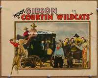 w552 COURTIN' WILDCATS movie lobby card '29 Hoot Gibson, Gilbert