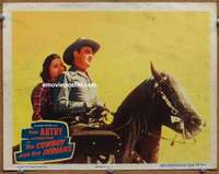 w556 COWBOY & THE INDIANS movie lobby card '49 Gene Autry on Champion!