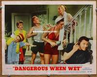 w582 DANGEROUS WHEN WET movie lobby card #2 '53 sexy Esther Williams!