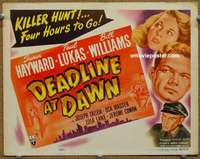 w109 DEADLINE AT DAWN movie title lobby card '46 Susan Hayward, Paul Lukas
