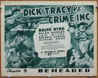 w111 DICK TRACY VS CRIME INC Chap 9 movie title lobby card '41 Byrd, serial!