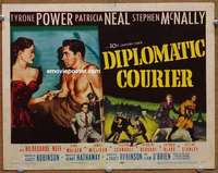 w112 DIPLOMATIC COURIER movie title lobby card '52 Tyrone Power, Pat Neal