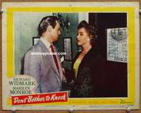 w609 DON'T BOTHER TO KNOCK movie lobby card #5 '52 Monroe, Widmark