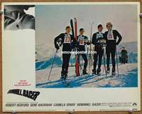 w615 DOWNHILL RACER movie lobby card #5 '69 Redford with other skiers!
