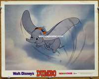 w626 DUMBO movie lobby card R72 great close image of Dumbo flying!