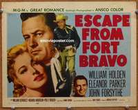 w119 ESCAPE FROM FORT BRAVO movie title lobby card '53 William Holden