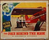 w642 FACE BEHIND THE MASK movie lobby card '41 Peter Lorre by plane!