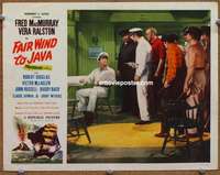 w645 FAIR WIND TO JAVA movie lobby card '53 Fred MacMurray in trouble!