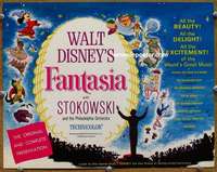 w121 FANTASIA movie title lobby card R80s Mickey Mouse, Disney classic!