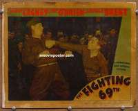 w652 FIGHTING 69th movie lobby card '40 James Cagney punching!