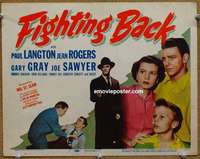 w122 FIGHTING BACK movie title lobby card '48 Paul Langton, Jean Rogers