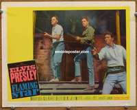 w662 FLAMING STAR movie lobby card #6 '60 Elvis Presley with rifle!