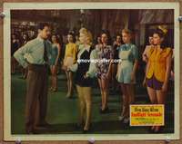 w670 FOOTLIGHT SERENADE movie lobby card '42 Betty Grable & sexy girls!