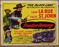 w127 FRONTIER REVENGE signed movie title lobby card '48 LaRue, Black Lash!