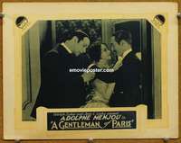 w703 GENTLEMAN OF PARIS LC 1927 Adolphe Menjou surrounded by men in hunting lodge w/taxidermy!