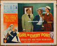 w710 GIRL IN EVERY PORT movie lobby card #5 '52 Groucho Marx