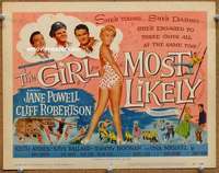 w132 GIRL MOST LIKELY movie title lobby card '57 Jane Powell, Robertson