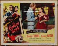 w719 GOLDEN HAWK movie lobby card '52 Rhonda Fleming, Sterling Hayden
