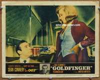 w012 GOLDFINGER movie lobby card #1 '64 Sean Connery, Honor Blackman