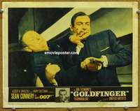 w014 GOLDFINGER movie lobby card #5 '64 Connery struggles with Froebe!