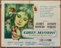 w139 GREEN MANSIONS movie title lobby card '59 Audrey Hepburn, Perkins