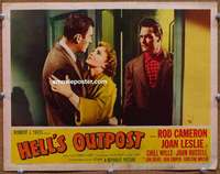 w759 HELL'S OUTPOST movie lobby card #3 '55 Rod Cameron, Joan Leslie