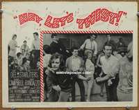 w762 HEY LET'S TWIST movie lobby card #8 '62 Joey Dee, rock n roll!