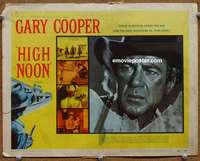 w145 HIGH NOON movie title lobby card '52 Gary Cooper, Grace Kelly